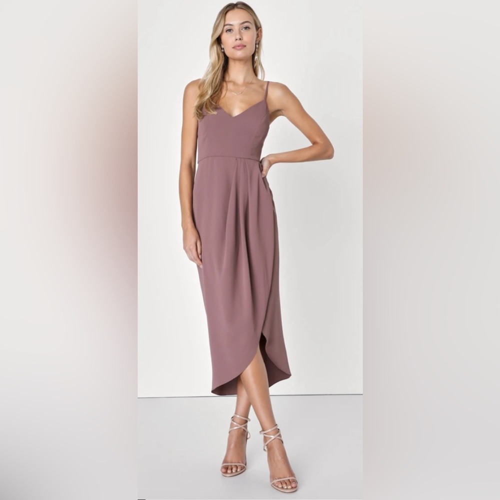 Lulu's Mauve Midi Dress